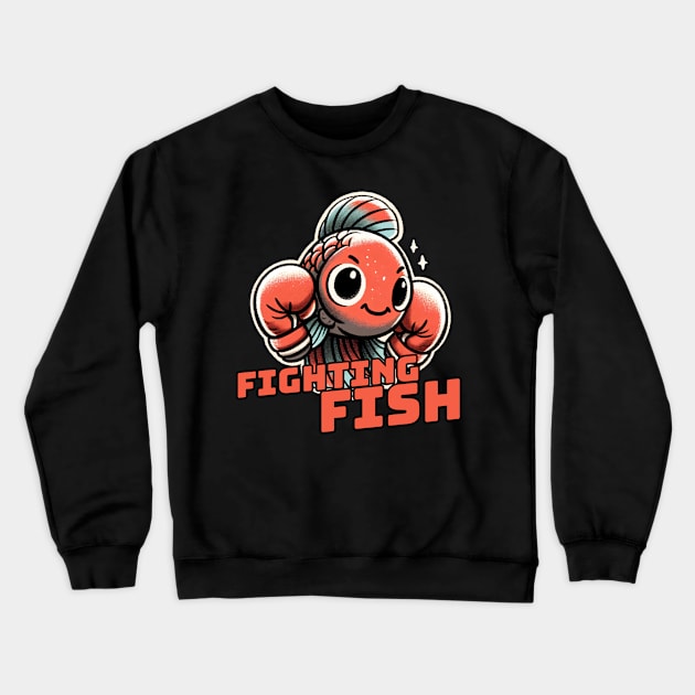 Fighting Fish Betta Fish Aquarist Design Crewneck Sweatshirt by DoodleDashDesigns